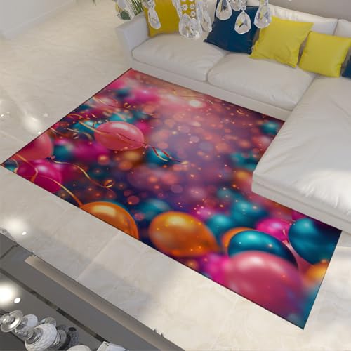 UERWOWELL Bunte Ballon Kinder Spielmatte Baby Kinderzimmer Teppich Leichter waschbarer weicher Teppich Ultra dünn rutschfest für Kinder Schlafzimmer Klassenzimmer 60x90cm von UERWOWELL