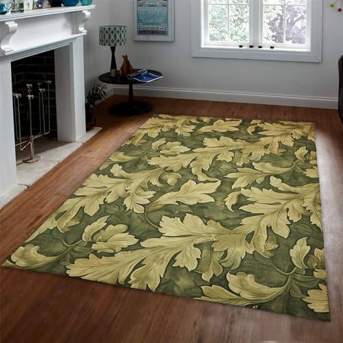 UERWOWELL Großer Teppich Waschbare Teppiche für Küchenboden William Morris Stil Vintage Teppich Böhmischer Bauernhaus Wohnzimmer Teppich Rutschfester Teppich 60x120cm von UERWOWELL