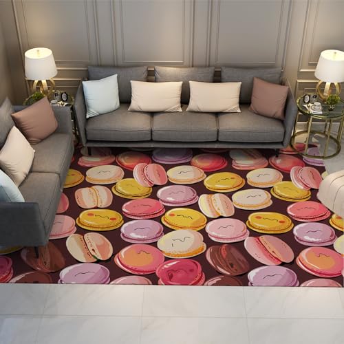 UERWOWELL Macaron Farbe Türmatte Inneneingangsteppich Maschinenwaschbarer mehrfarbiger Kleiner Teppich rutschfeste niederflorige Wurfteppiche für Kinderzimmer 180x340cm von UERWOWELL