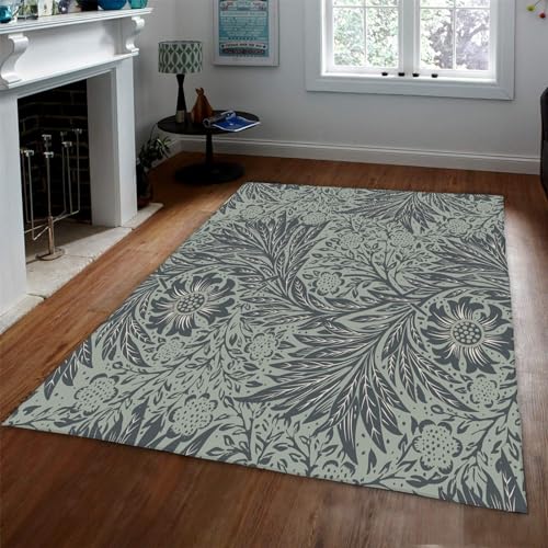 UERWOWELL Waschbare Teppiche Abstrakter Blumenteppich, perfekt für Wohnzimmer, Schlafzimmer, Bauernhaus, Teppiche mit Gummirücken Waschbarer Morris-Teppich 180x250cm von UERWOWELL
