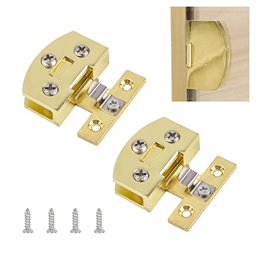 UFURMATE Schrankscharnier, 2Pcs Gold einseitig einstellbare Glastürklemme Scharniere Zinklegierung Side-Mount Pivot Scharniere 90 Grad Bright Clip Scharnier Ersatz für 5-7mm rahmenloses Glas von UFURMATE