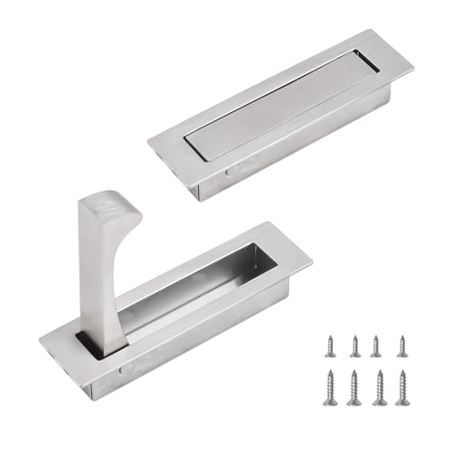 UFURMATE Unterputz-Türzug, 2PCS 304 Edelstahl Taschentürgriff gebürstete bündige Einbau-Taschentür Hardware Taschentür Pull für Schranktasche von UFURMATE