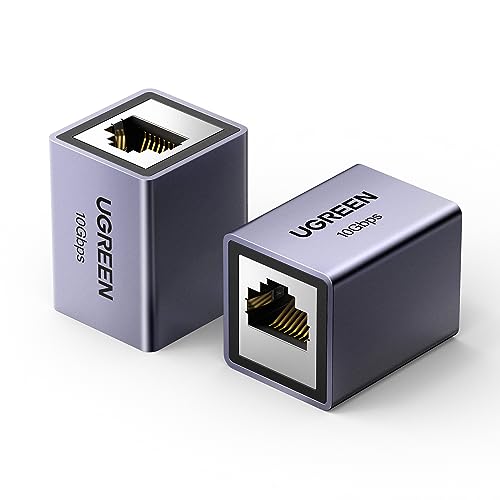 UGREEN LAN Kabel Verlängerung RJ45 Kupplung 10 Gigabit Verbinder Ethernet Netzwerkkabel Cat7/ Cat6/ Cat5e/ Cat5（Grau-2 Stück） von UGREEN