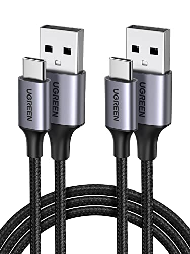 UGREEN USB C Kabel 2 Stück USB auf USB C Kabel Nylon Geflochten USB C Ladekabel kompatibel mit S24 Ultra S24+ S24 S23 S22 S10 A73 A72 A53 P60 Lite iPhone 15 Pro 15 Pro Max(2M) von UGREEN