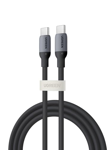 UGREEN USB C Kabel 60W flexibles Silikagel USB C auf USB C Ladekabel PD 3.0 PPS kompatibel mit iPhone 15 Pro Max Galaxy S24 S23 S22 A54 Pixel 7 iPad Pro 12.9 iPad Mini 6/Air 5 usw. (0.5M, Schwarz) von UGREEN