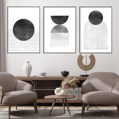 UGZDEA Abstrakt Leinwand Poster, Moderne Boho 3er Set Kunstposter Wanddeko Bilder Set für Wohnzimmer Schlafzimmer-Ohne Rahmen (3x40x60cm,G) von UGZDEA