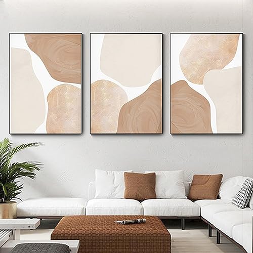 UGZDEA Abstrakt Leinwand Poster 3er Set, Moderne Geometrie Formen Leinwand Bilder Wohnzimmer Schlafzimmer Deko Bild-Ohne Rahmen (3x70x100cm,C) von UGZDEA