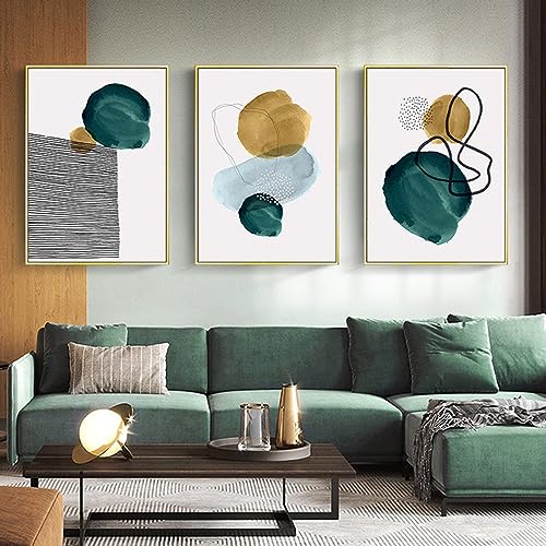 UGZDEA Abstrakt Leinwand Poster 3er Set, Moderne Geometrie Formen Leinwand Bilder Wohnzimmer Schlafzimmer Deko Bild-Ohne Rahmen (3x70x100cm,D) von UGZDEA