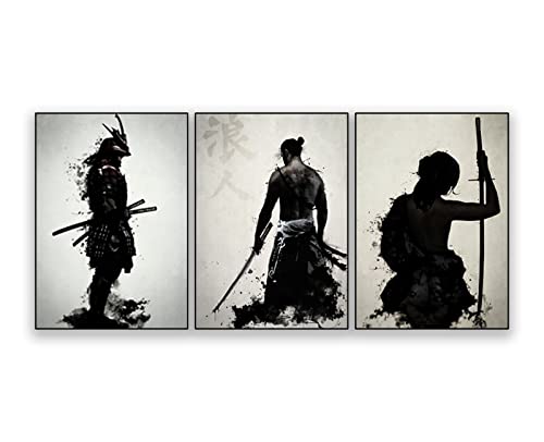 UGZDEA Japanese Samurai Leinwand Bilder, Japanese Bushido Art Portrait Poster Modern Wohnzimmer Schlafzimmer Dekoration Poster Malerei-No Framed (No Framed-2, 3 * 30x40cm) von UGZDEA