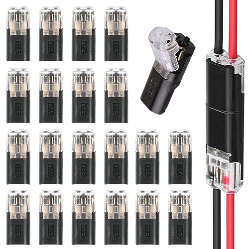 2-Polig Kabel Steckverbinder Stecker, 2 Polig Kabelverbinder Auto Stecker Steckverbindung Steckverbinder, 18-22AWG Kabel Crimp Anschluss Draht-Schnellspleiß-Steckverbinder Kabelverbinder, 20 Stück von UICCVOKK