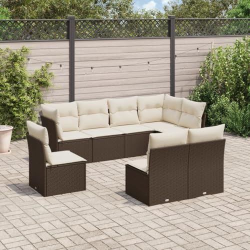 UJCHVHN 8-teiliges Gartensofa-Set mit Kissen, braunes Poly-Rattan, Outdoor-Möbel-Sets UJCHVHN 8-teiliges Gartensofa-Set mit Kissen, braunes Poly-Rattan, Outdoor-Möbel-Sets von UJCHVHN