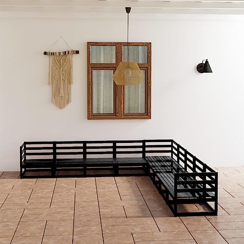UJCHVHN Artikel: 9-teiliges Garten-Lounge-Set, schwarz, massives Kiefernholz, Outdoor-Möbel-Sets UJCHVHN Artikel: 9-teiliges Garten-Lounge-Set, schwarz, massives Kiefernholz, Outdoor-Möbel-Sets von UJCHVHN