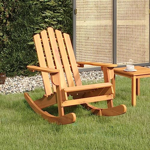 UJCHVHN Outdoor-Möbel Adirondack Schaukelstuhl Massivholz Akazie Outdoor Sitzgelegenheit von UJCHVHN