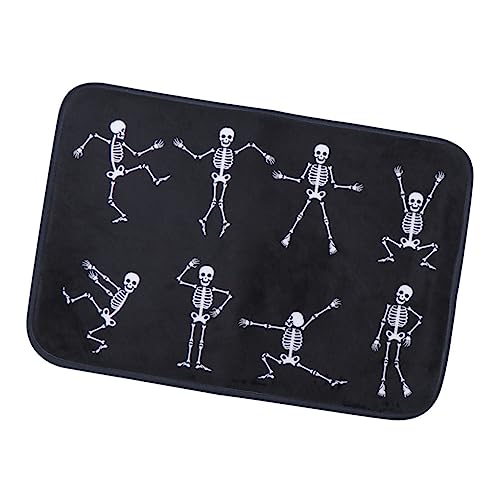 UKCOCO Lustige Halloween Skelett Fußmatte rutschfest Waschbar Dekorative Bodenmatte für Haustür Eingangsbereich Halloween für Drinnen Draußen UKCOCO Lustige Halloween Skelett Fußmatte rutschfest Waschbar Dekorative Bodenmatte für Haustür Eingangsbereich Halloween für Drinnen Draußen von UKCOCO