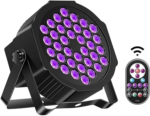 LED Schwarzlicht 72W 36LEDs UV Strahler Partylichter mit Fernbedienung und DMX Steuerung Glow in der Dunklen Bühnenlicht für DJ Disco Weihnachten Bühnenbeleuchtung von U`King