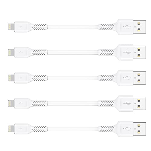 0,1m iPhone Ladekabel Kurz, 5Pack USB A auf Lightning kabel 10 cm Original iPhone schnellladekabel Kompatibel für Apple iPhone 13 12 11 Pro Max Xs Xr X 8 7 6 Plus SE iPad Air/Mini (10CM, Weiß) von ULIFTUS