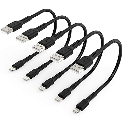 0,3m iPhone Ladekabel Kurz, 5Pack USB A auf Lightning kabel 30 cm Original iPhone schnellladekabel Kompatibel für Apple iPhone 12 11 Pro Max Xs Xr X 8 7 6 Plus SE iPad Air/Mini (Schwarz) von ULIFTUS