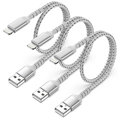 0,5m iPhone Ladekabel Kurz, 3Pack Geflochten USB A auf Lightning kabel 50 cm Original iPhone schnellladekabel Kompatibel für Apple iPhone 14 13 12 11 Pro Max Xs Xr X 8 7 6 Plus SE iPad Air/Mini von ULIFTUS