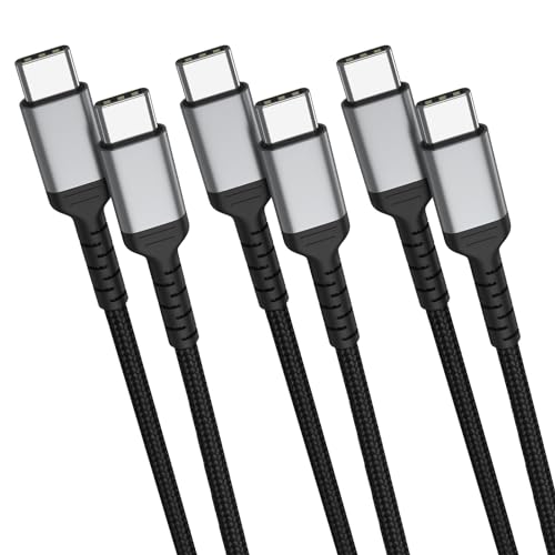 USB C auf USB C Kable 1M [3Pack], Nylon Ladekabel USB C 60W USB Typ C Schnellladekabel compatibel für iPhone 15/ 15Pro Max, Samsung GalaxyS23 S22 S21, iPad Pro/Air, Huawei, Pixel von ULIFTUS