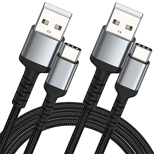 2m USB C Kabel 2Pack, Nylon USB A auf USB C 3A Ladekabel Typ C Schnellladekabel Kompatibel für Samsung Galaxy S22 S21 S20 S10 S9 S8 Plus Note 10 9 8, Huawei, Google Pixel, Xiaomi, Sony Xperia XZ von ULIFTUS