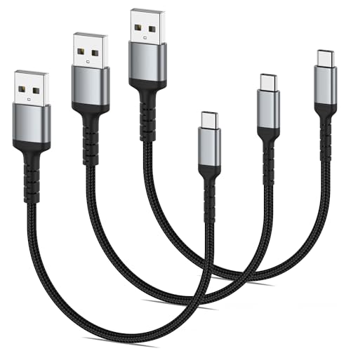 20cm USB C Kabel Kurz [3Stück], Kurz Geflochten USB A auf USB Typ C Ladekabel 3A Schnellladekabel und Datenkabel Kompatible für Samsung Galaxy S20 S21 S22 S23 A51 Note10, Huawei, Xiaomi, Google Pixel von ULIFTUS