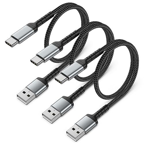 ULIFTUS USB C Kabel Kurz[0.5M, 3 Stück], 50CM USB C Ladekabel 3A Geflochten USB A auf UAB C Schnellladekabel Kurz Typ C Datenkabel ompatible für Samsung Galaxy S21 S22 S23, Huawei, Pixel, Xiaomi von ULIFTUS