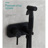 WC-Duschset, WC-Bidet-Spray, Bidet-Duschspray, Messing-Set, Wandmontage, Handbrause, Mischbatterie, Schwarz - Ulisem WC-Duschset, WC-Bidet-Spray, Bidet-Duschspray, Messing-Set, Wandmontage, Handbrause, Mischbatterie, Schwarz - Ulisem von ULISEM