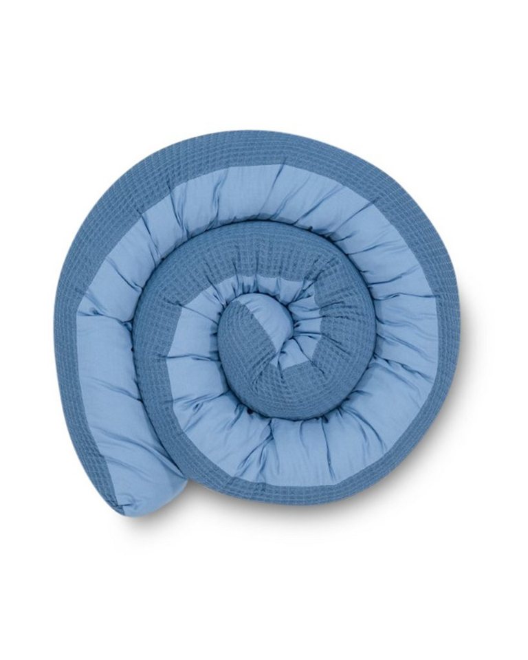 ULLENBOOM ® Nestchenschlange Bettschlange Baby 200 cm Blau, ideal als Baby Bettumrandung, (Made in EU), Bezug aus 100% Baumwolle, als Bettnestchen geeignet von ULLENBOOM ®