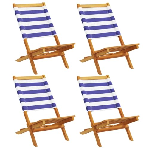 ULUYYUC Stuhl Esszimmer Gartenstühle Gartenstuhl Küchenstühle - Gartenstühle 4 STK. Klappbar Blau und Weiß Stoff und Massivholz für Küche Esszimmer Garten Campingplatz ULUYYUC Stuhl Esszimmer Gartenstühle Gartenstuhl Küchenstühle - Gartenstühle 4 STK. Klappbar Blau und Weiß Stoff und Massivholz für Küche Esszimmer Garten Campingplatz von ULUYYUC