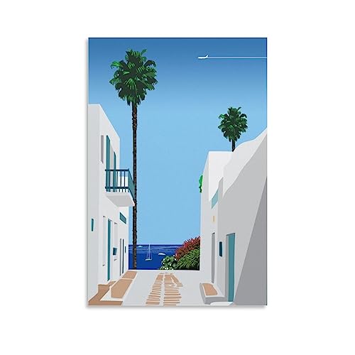 UMCHU Hiroshi Nagai City Art Poster Dekorative Malerei Leinwand Wandkunst Wohnzimmer Poster Schlafzimmer Malerei,Wandkunst Bilddruck Moderne Familienzimmer Dekor 12x18inch(30x45cm) von UMCHU