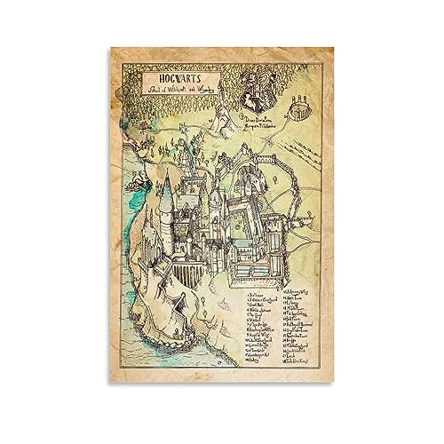 UMCHU Hobbit Map Hogwarts Poster Dekorative Malerei Leinwand Wandkunst Wohnzimmer Poster Schlafzimmer Malerei,Wandkunst Bilddruck Moderne Familienzimmer Dekor 08x12inch(20x30cm) von UMCHU