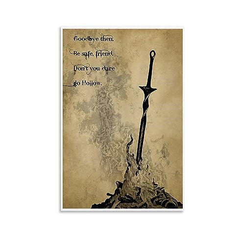 UMCHU Hollow Bonfire Dark Souls Poster Dekorative Malerei Leinwand Wandkunst Wohnzimmer Poster Schlafzimmer Malerei,Wandkunst Bilddruck Moderne Familienzimmer Dekor 16x24inch(40x60cm) von UMCHU