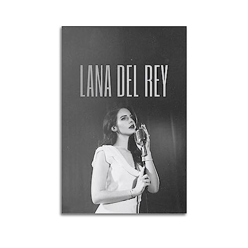 UMCHU Lana Del Rey Black And White Poster Dekorative Malerei Leinwand Wandkunst Wohnzimmer Poster Schlafzimmer Malerei,Wandkunst Bilddruck Moderne Familienzimmer Dekor 12x18inch(30x45cm) von UMCHU