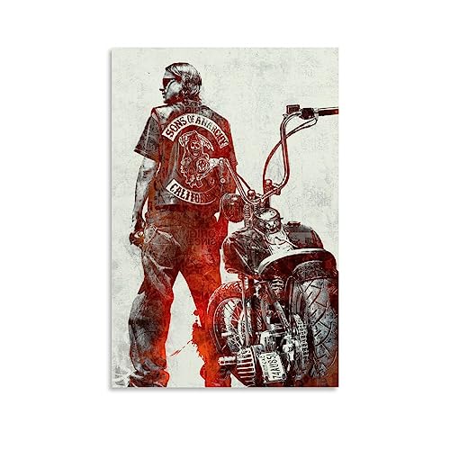 UMCHU Sons of Anarchy Art Poster Dekorative Malerei Leinwand Wandkunst Wohnzimmer Poster Schlafzimmer Malerei,Wandkunst Bilddruck Moderne Familienzimmer Dekor 16x24inch(40x60cm) von UMCHU