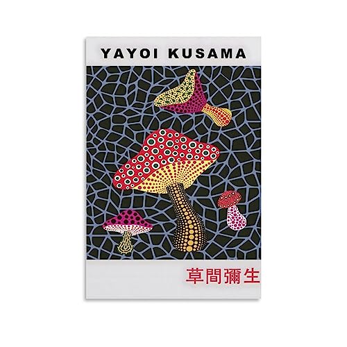 UMCHU YAYOI KUSAMA Mushroom Poster Dekorative Malerei Leinwand Wandkunst Wohnzimmer Poster Schlafzimmer Malerei,Wandkunst Bilddruck Moderne Familienzimmer Dekor 16x24inch(40x60cm) von UMCHU