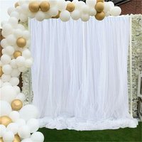 Unho - Foto Hintergrund Seide Vorhang, 3x3 m Seidenstoff Plus Mesh-Spitze, Hochzeit Tüll Vorhänge Dekoration für Hochzeit Bühne Feier Studio von UNHO