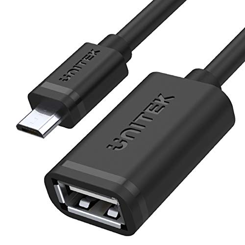 UNITEK Micro USB OTG Kabel │ USB Buchse auf MicroUSB On-The-Go Adapter für Smartphones, Tablets │ 480 Mbps, 20 cm Lang, schwarz │ Kompatibel mit Samsung Galaxy S6 S7 Edge, Tab 3, Huawei P9/P10 Lite von UNITEK