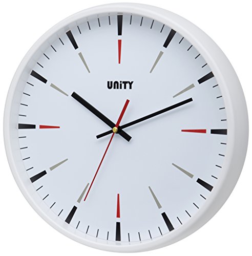 Unity Gibson Wanduhr, geräuschloser Betrieb, Weiß 32 cm von Unity