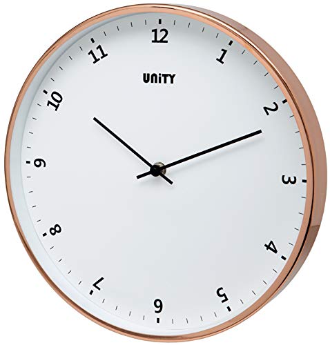 Unity Plymouth Wanduhr, modernes Zifferblatt, Roségold, 30 cm von Unity