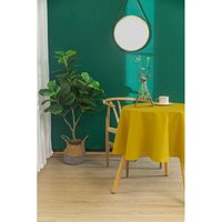 Tischdecke Anti-Flecken rund senf - Jaune von UNIVERS DECOR