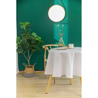 Tischdecke fleckabweisend uni weiß rund 160 cm - Blanc von UNIVERS DECOR