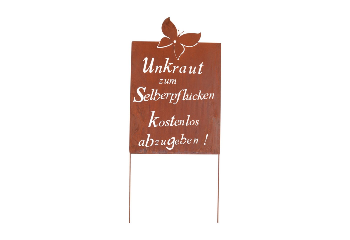 UNUS GARDEN Gartenstecker Roststecker Schild Spruch Unkraut (1-St) von UNUS GARDEN