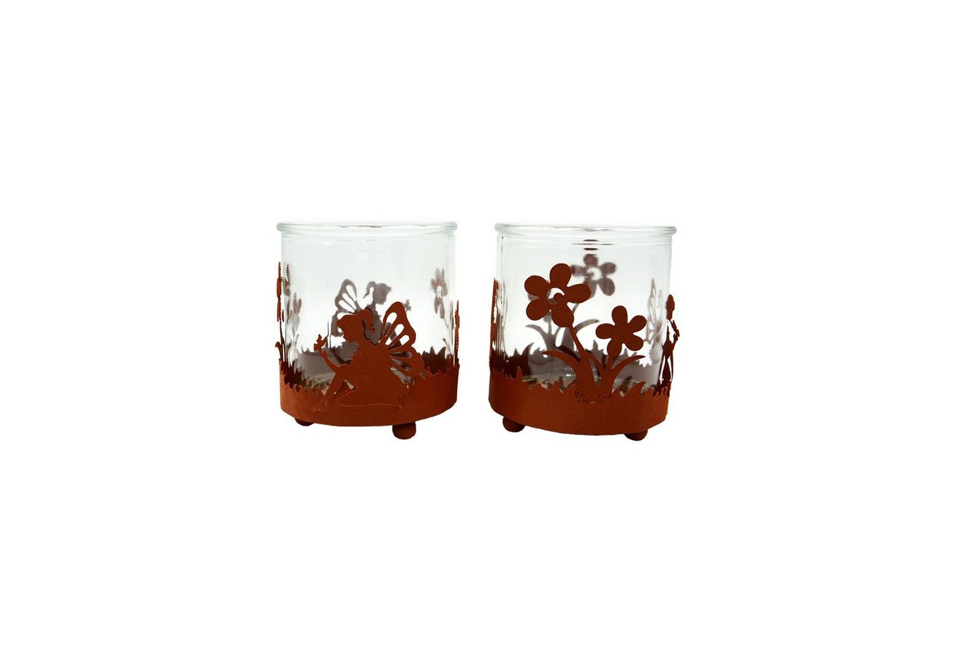 UNUS GARDEN Windlicht Kerzenhalter aus Glas Feen und Blumen (2 St) von UNUS GARDEN