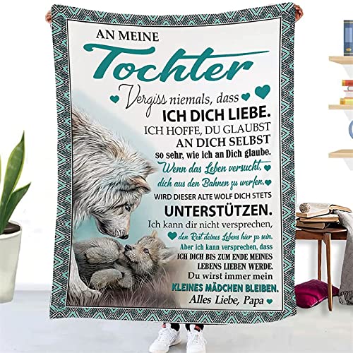 UOOYAA Kuscheldecke Personalisierte Geschenke, Decke An Meine Tochter Deutsch, Decke für Tochter von Papa, Positive Ermutigung und Liebe Tochter Flanelldecke von UOOYAA