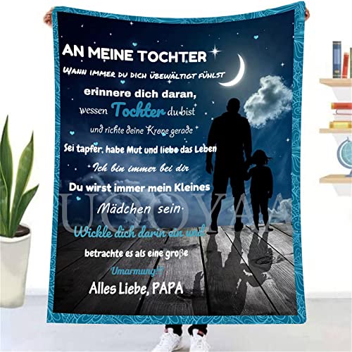 UOOYAA Kuscheldecke Flauschige Personalisierte Decke Geschenke An Meine Tochter von Papa,Super Weiche Positiv Ermutigen Wohndecke für Couch Bett,TV-Decke Geburtstag (Papa zu Tochter-L) von UOOYAA