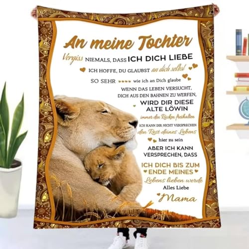 UOOYAA Kuscheldecke Flauschige an Meine Tochter von Mama, Personalisierte Geschenke Decke an Meine Tochter von Mama, Super Weiche Briefdecke Positiv Ermutigen Fleecedecke Wohndecke Sofadecke von UOOYAA