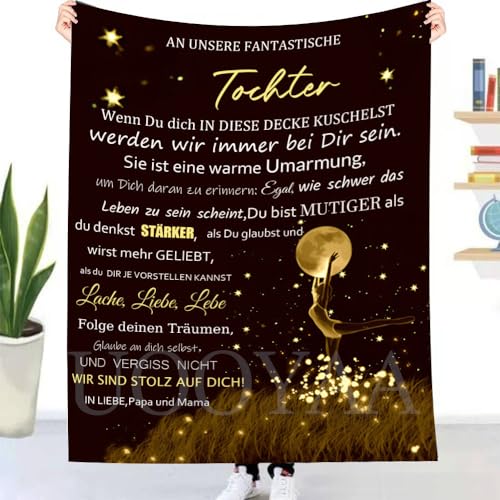 UOOYAA Personalisierte Decke An Meine Tochter Geschenke Für Tochter von Mama,Kuscheldecke Flauschig Geschenke Super weich Mikrofaser Flanelldecke, 18 Geburtstag Mädchen, Weihnachten Geschenke von UOOYAA