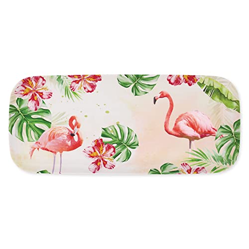 UP ware Melamin-Serviertablett, rechteckig, 38,1 cm, BPA-freies Lebensmitteltablett (Flamingo) von UP