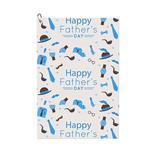 Golf-Handtuch, Aufschrift "Fathers Day Love Dad", unisex, super saugfähig, schnell trocknend, 61 x 41 cm, für Golf-Zubehör, Muttertag von UPIKIT