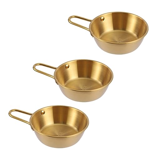 UPKOCH 3st Gewürzschale Metallsuppe Pickle Servierschüssel Camping-futternapf Koreanischer Ramentopf Koreanische Traditionelle Weinschale Vorspeisen Sch? Grill Rostfreier Stahl Reisen von UPKOCH